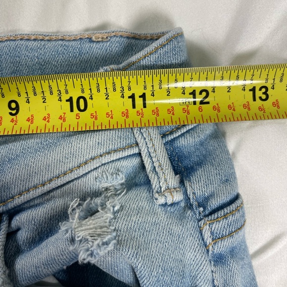 MOTHER Size 26 Light Wash Distressed Raw Hem Straight Leg Jeans - Picture 8 of 12